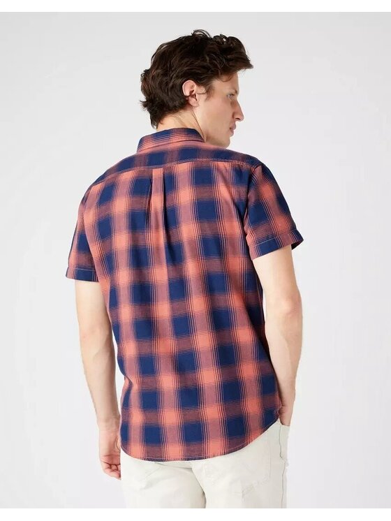 Wrangler Wrangler Koszula SS 1 PKT SHIRT Niebieski Regular Fit