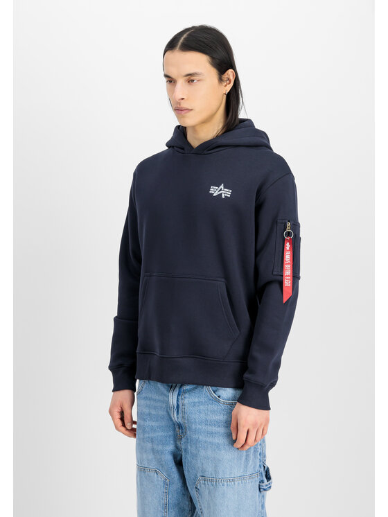 Alpha Industries Alpha Industries Bluza Signature Back Print Hoodie Błękitny Regular Fit
