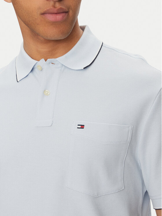 Tommy Hilfiger Tommy Hilfiger Tricou polo MW0MW38457 Albastru celest Classic Fit