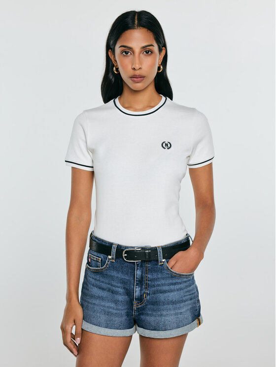 BIG STAR BIG STAR T-Shirt LEMOURE Kremowy Basic Fit