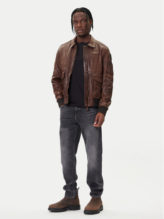 Aeronautica Militare Aeronautica Militare Шкіряна куртка 252PN0963U100839 Коричневий Regular Fit