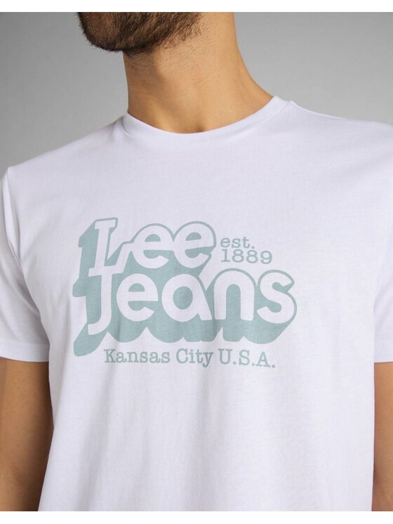 Lee Lee T-shirt SS 70S LOGO TEE Bianco Regular Fit