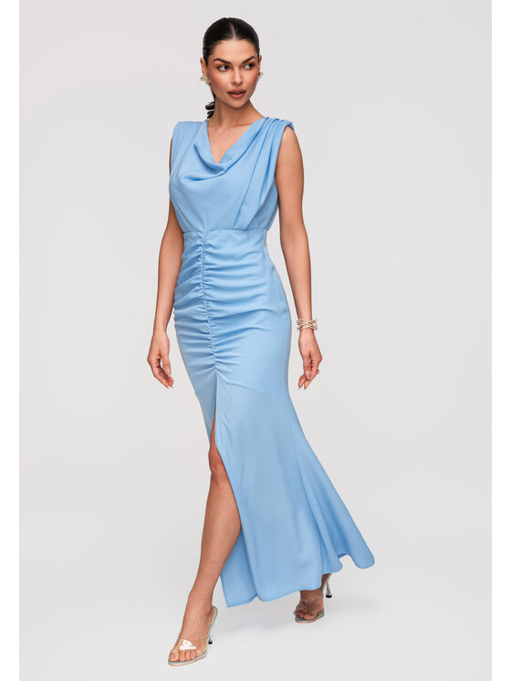 Ombre Ombre Sukienka wieczorowa LA-OM-DLR343 Niebieski Slim Fit