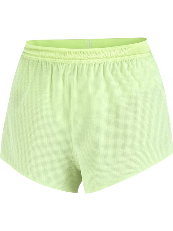 Salomon Salomon Szorty sportowe SENSE AERO SPLIT 3" W Zielony jasny Slim Fit