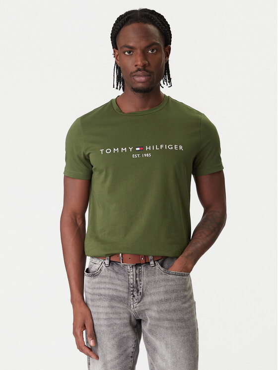 Tommy Hilfiger Tricou Logo MW0MW11797 Verde Regular Fit