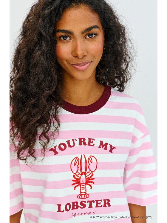 NAOKO NAOKO T-Shirt You're My Lobster Różowy Regular Fit