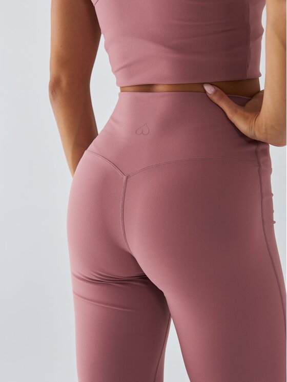 BeShaped BeShaped Legginsy Dzwony - Morning Dew Różowy Shaping Fit