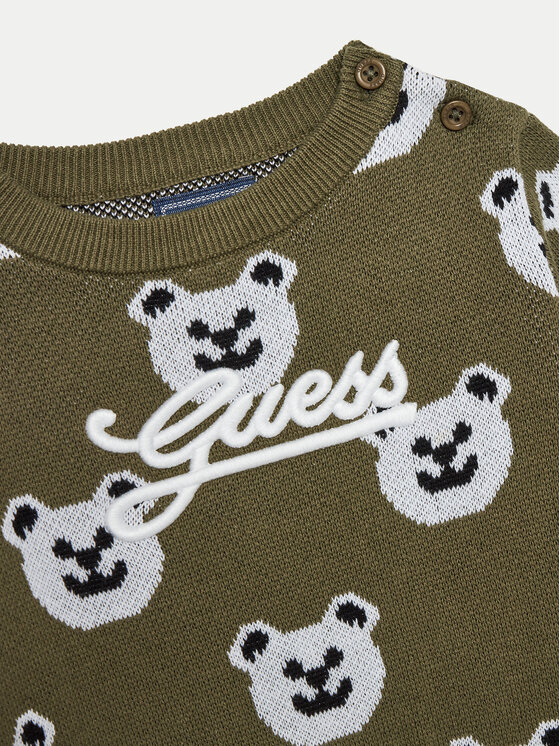 Guess Guess Pulover I4YR02 Z2S40 Zelena Regular Fit