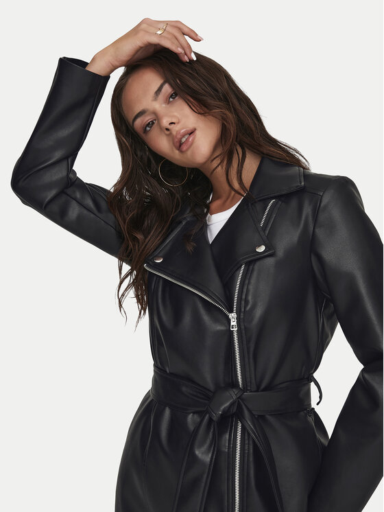 JDY JDY Giacca in similpelle Yetta 15328148 Nero Regular Fit