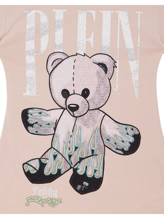 PHILIPP PLEIN PHILIPP PLEIN Sukienka koszulowa 28147 Écru Comfortable Fit