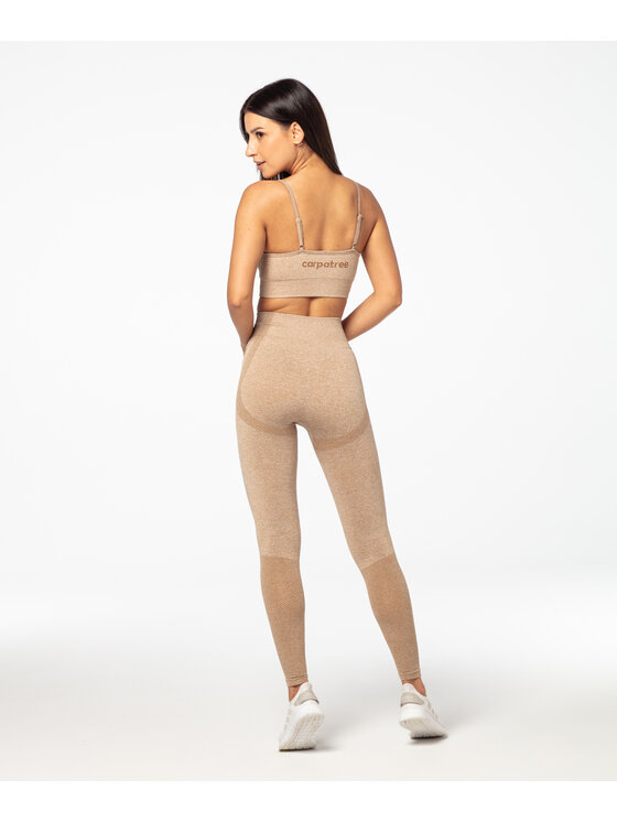 Carpatree Carpatree Legginsy Vibe Leggings Beżowy Fitted Fit
