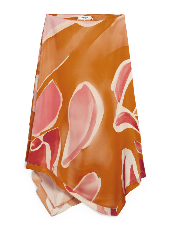 Desigual Desigual Midi szoknya 26SWFW13 Narancssárga Regular Fit