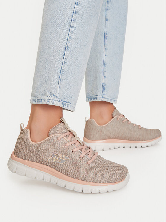 Skechers Skechers Sneakersy Twisted Fortune 12614/NTCL Beżowy