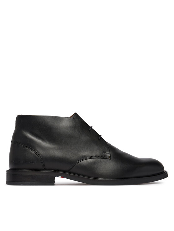 Tommy Hilfiger Tommy Hilfiger Зимни обувки Corporate Dressy Lth Lace Boot FM0FM05949 Черен