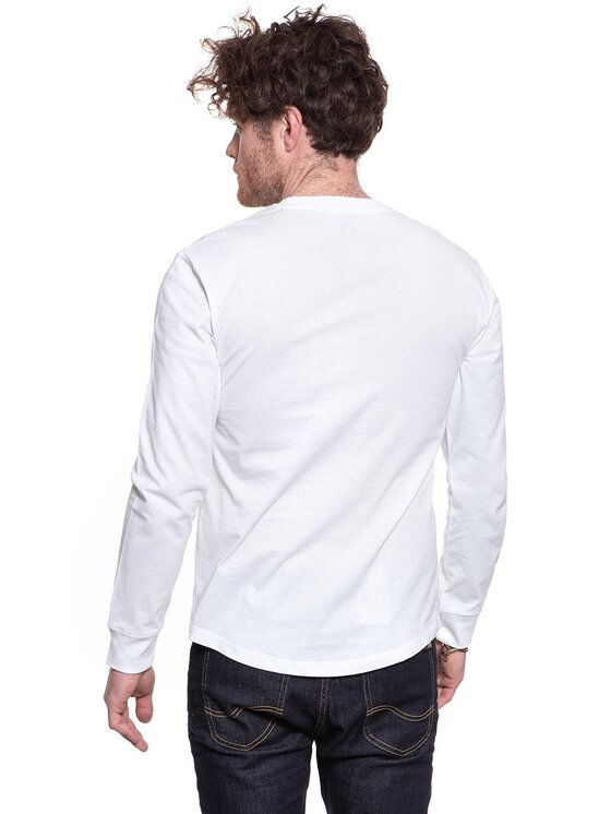 Lee Lee T-shirt LS GRAPHIC CREW Bianco Regular Fit