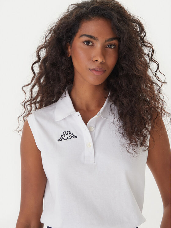 Kappa Kappa Polokošile Logo Tennis 302LR20 Bílá Slim Fit
