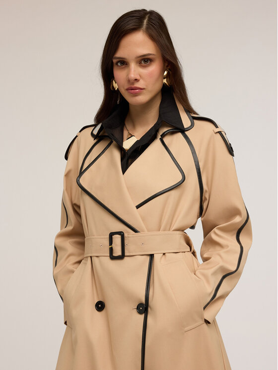 Motivi Motivi Cappotto 0075W000109N002 Écru Regular Fit