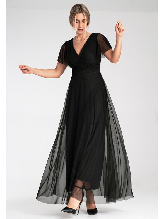 FIGL FIGL Večerné šaty M1103 Čierna Straight Fit