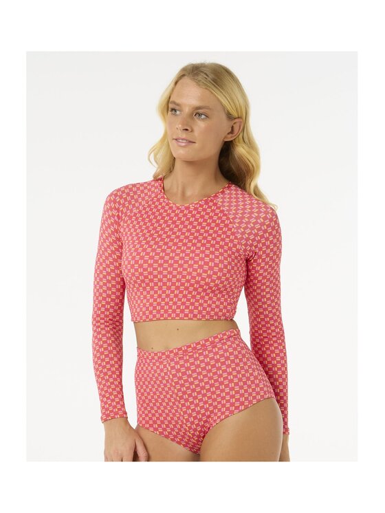 Rip Curl Rip Curl Koszulka do pływania Shell Cove Crop Rashvest Czerwony