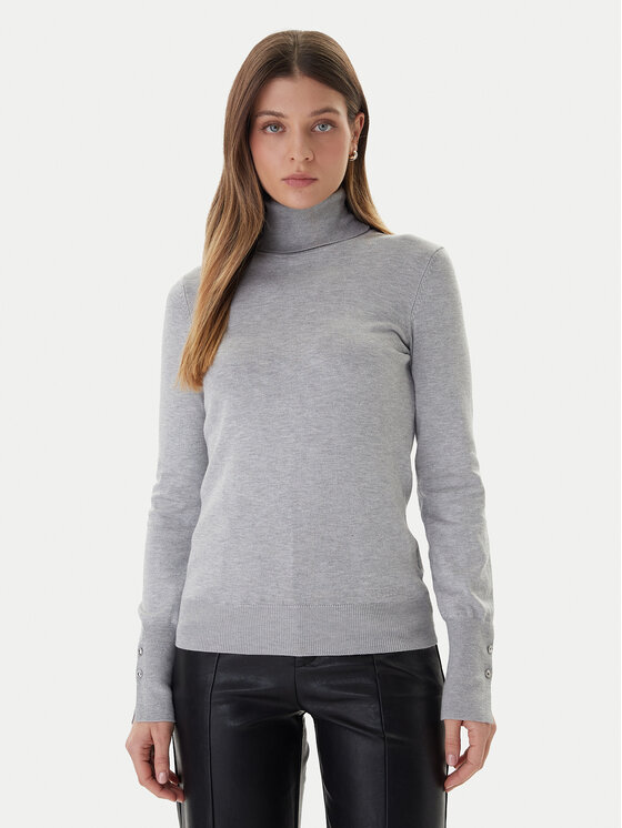 Guess Guess Bluză cu gât Paule W2BR53 Z2V62 Gri Slim Fit