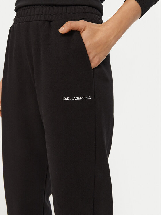 KARL LAGERFELD KARL LAGERFELD Donji dio trenerke A1W10130 Crna Relaxed Fit