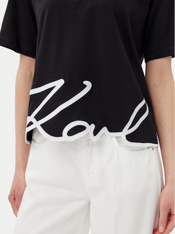 KARL LAGERFELD KARL LAGERFELD Marškinėliai A2W17104 Juoda Relaxed Fit