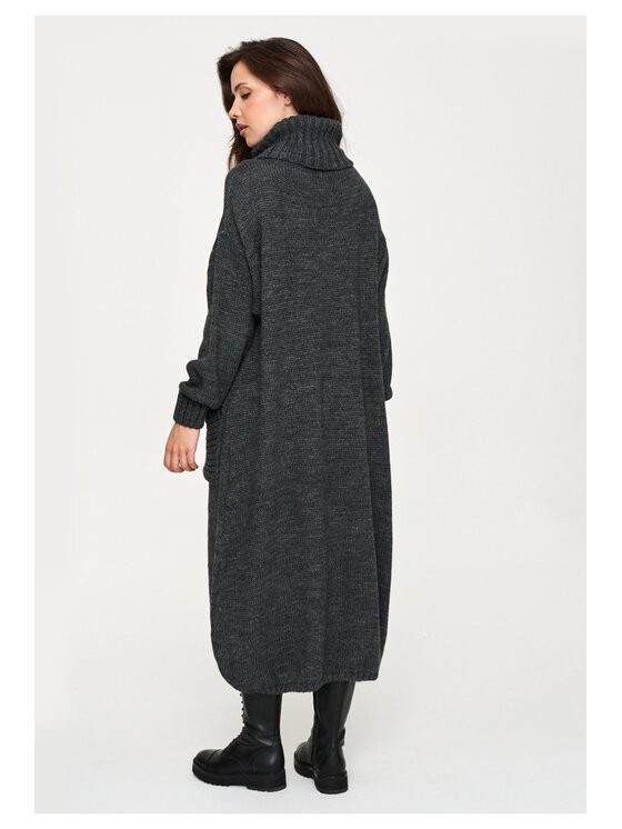 Makadamia Makadamia Sweter S178 Szary Loose Fit