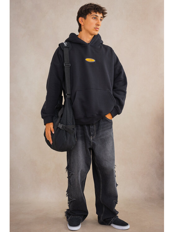 Mercur Mercur Bluza 90S Czarny Comfort Fit