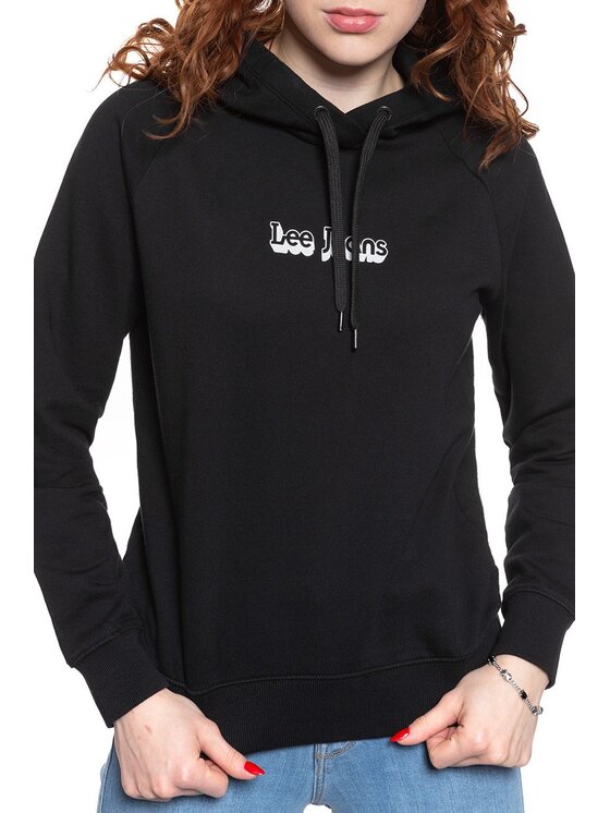 Lee Lee Bluza HOODIE Czarny Regular Fit