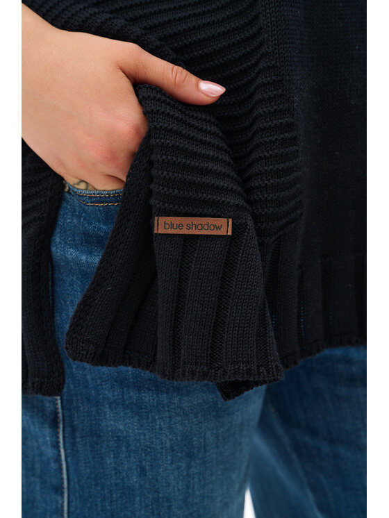 blue shadow blue shadow Sweter Persey Czarny Regular Fit