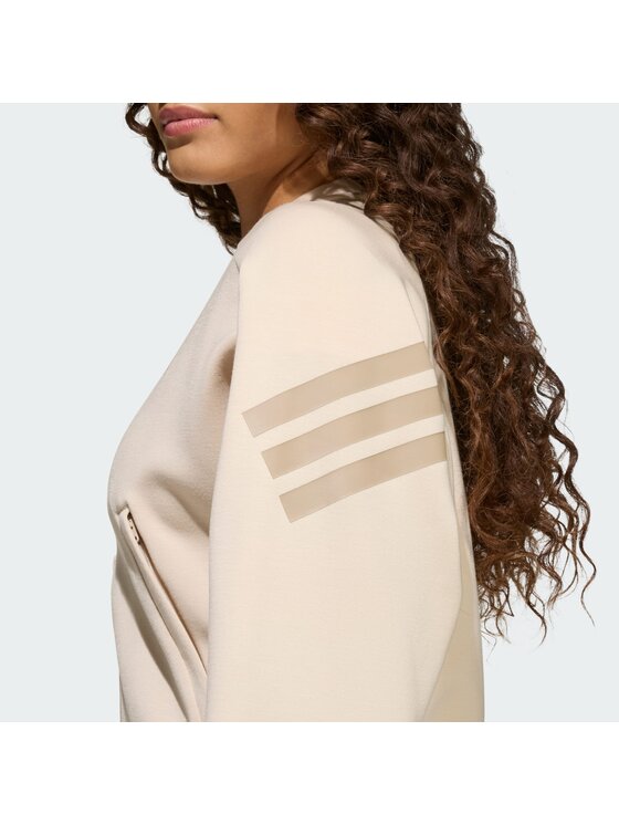 adidas adidas Bluza FUTURE ICONS 3 STRIPES FULL ZIP Beżowy Loose Fit