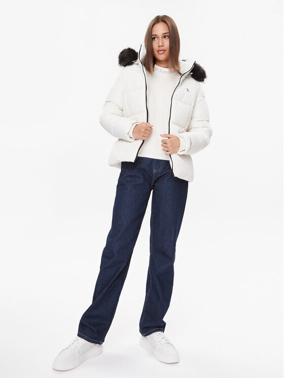 Calvin Klein Jeans Calvin Klein Jeans Winterjacke J20J221889 Weiß Slim Fit