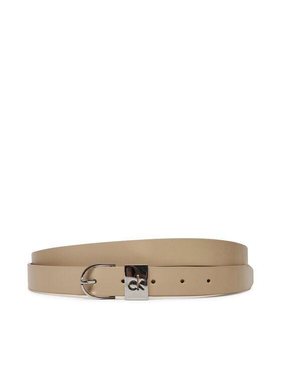 Calvin Klein Calvin Klein Dámsky opasok Ck Loop Rnd Buckle 2.5_Smooth K60K612936 Béžová