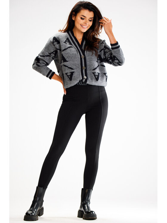 Awama Awama Sweter A614 Szary Basic Fit