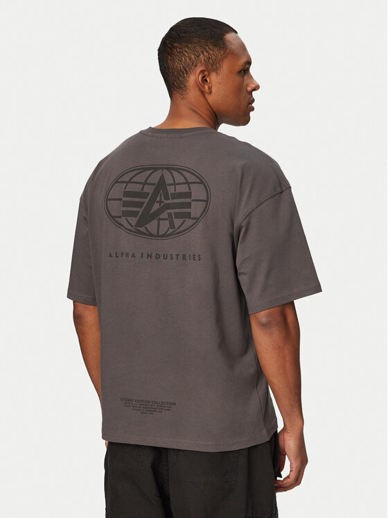 Alpha Industries Alpha Industries Tričko World Logo 258514 Sivá Regular Fit