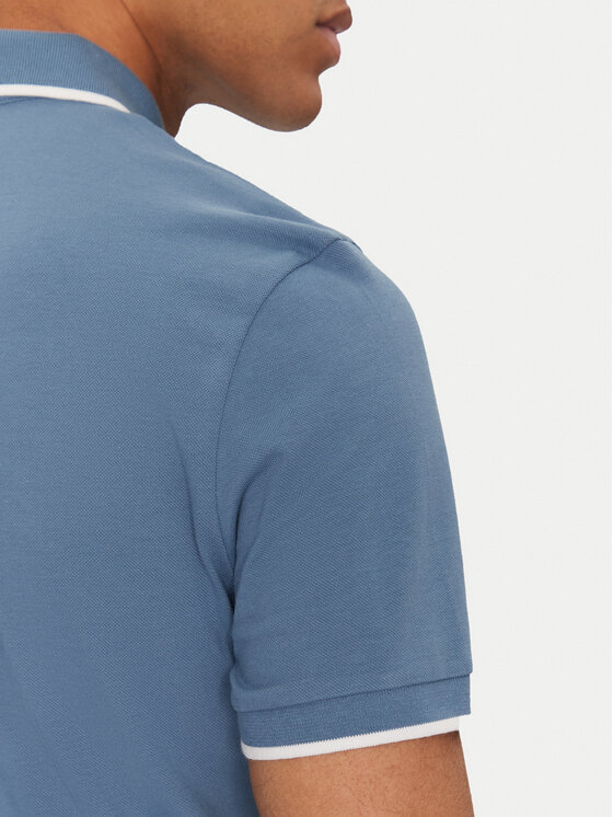 BOSS BOSS Тениска с яка и копчета Passertip 50507699 Син Slim Fit
