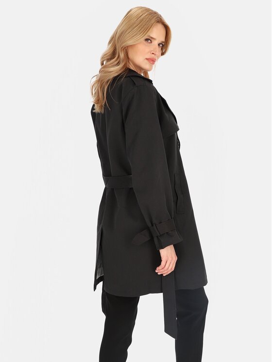 Perso Perso Prechodný kabát BLE252682F Čierna Regular Fit