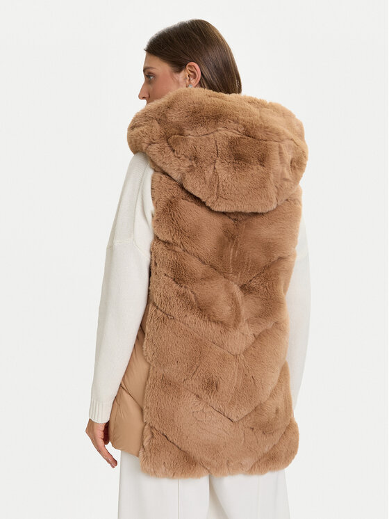 Rinascimento Rinascimento Bezrękawnik CFC0122220003 Beżowy Regular Fit