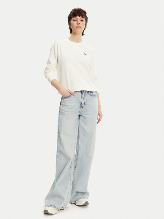 Tommy Jeans Tommy Jeans Суитшърт Essential DW0DW20639 Бял Regular Fit