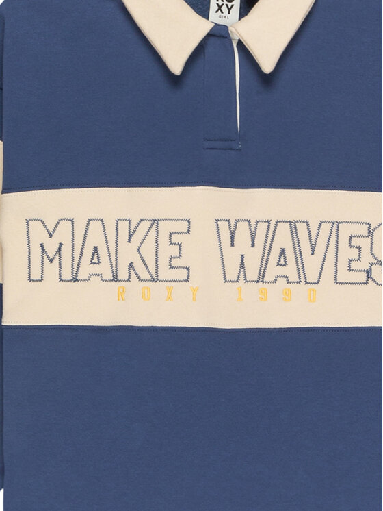 Roxy Roxy Mikina Iconic Waves ERGFT04025 Modrá Boxy Fit