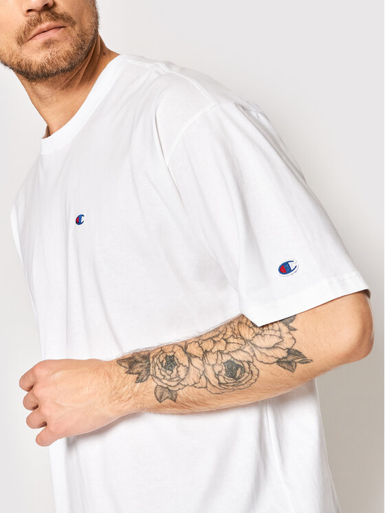 Champion Champion T-Shirt Small C Logo 216548 Biały Muscle Fit