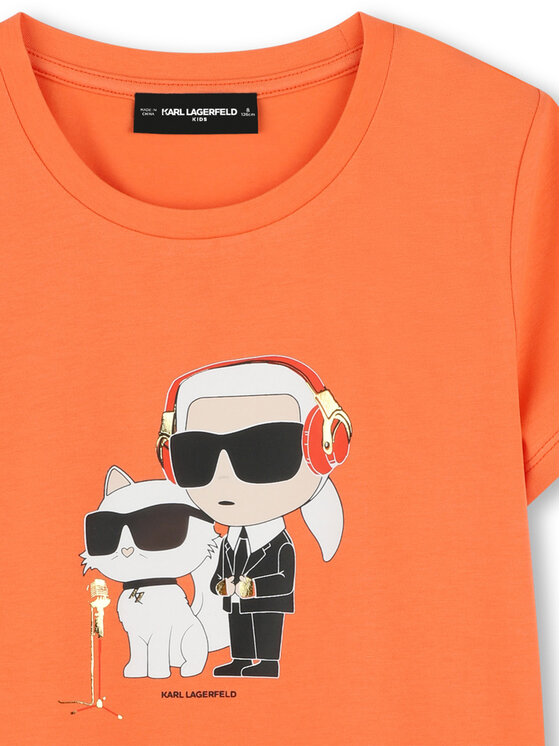 Karl Lagerfeld Kids Karl Lagerfeld Kids T-Shirt Z30492 M Pomarańczowy Regular Fit