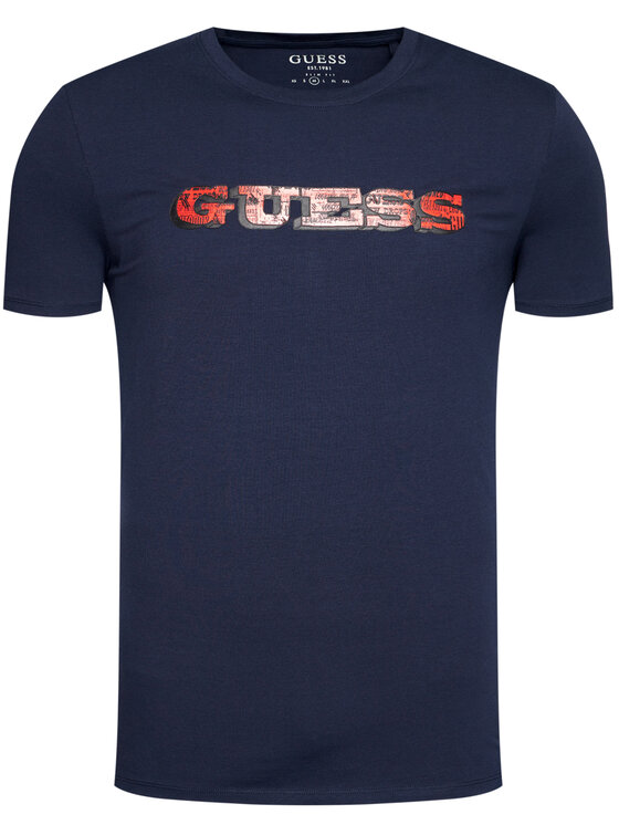 Guess Guess T-särk M1RI82 J1311 Tumesinine Slim Fit