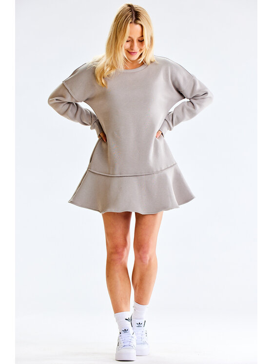 Infinite You Infinite You Vestito di maglia M330 Grigio Basic Fit