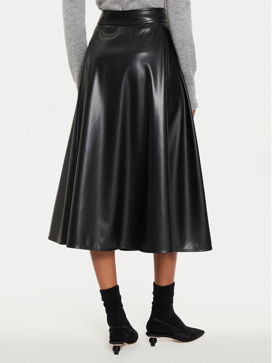 Marella Marella Fustă din imitație de piele Lepanto 2423776024 Negru Regular Fit