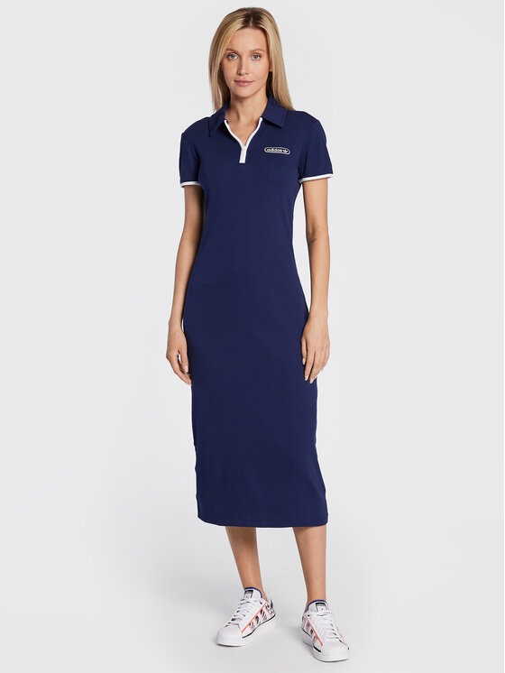 adidas adidas Kasdieninė suknelė Polo HL6579 Tamsiai mėlyna Regular Fit