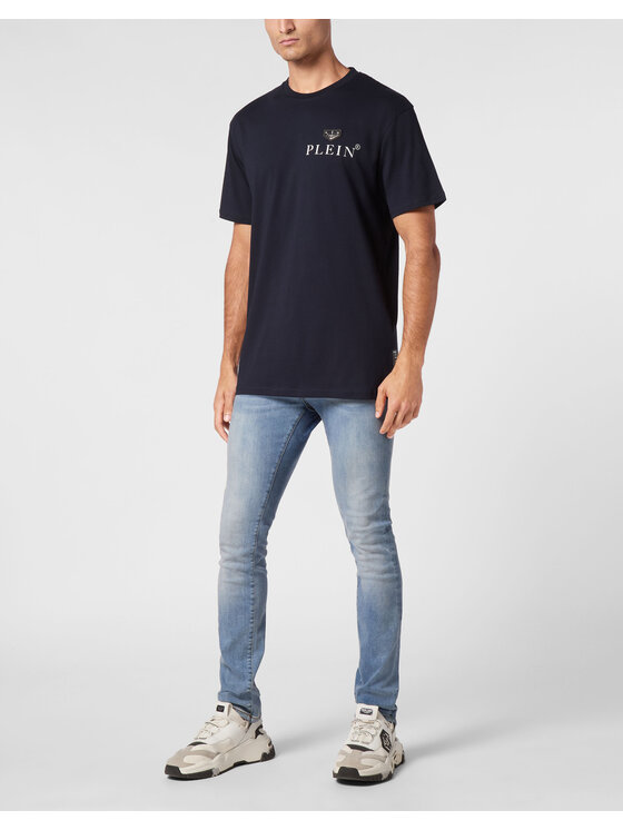 PHILIPP PLEIN PHILIPP PLEIN T-Shirt 9455 Błękitny Regular Fit