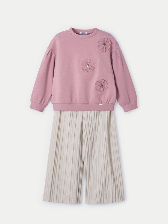 Mayoral Mayoral Completo felpa e pantaloni di tessuto 4551 Rosa Regular Fit