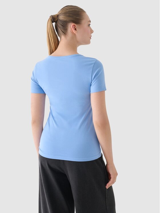 4F 4F Tričko 4FWMM00TTSHF1846-32S Modrá Slim Fit