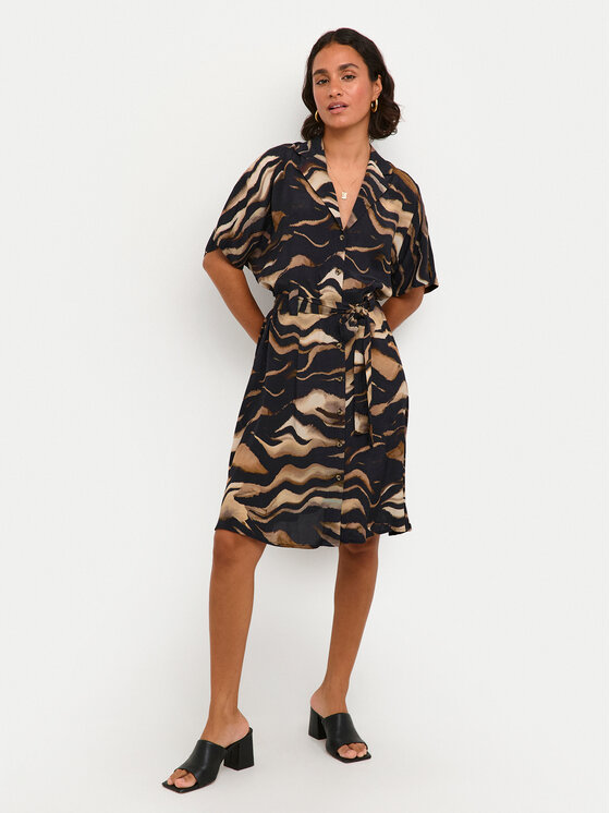 Kaffe Kaffe Рокля тип риза Laila 10508523 Черен Regular Fit